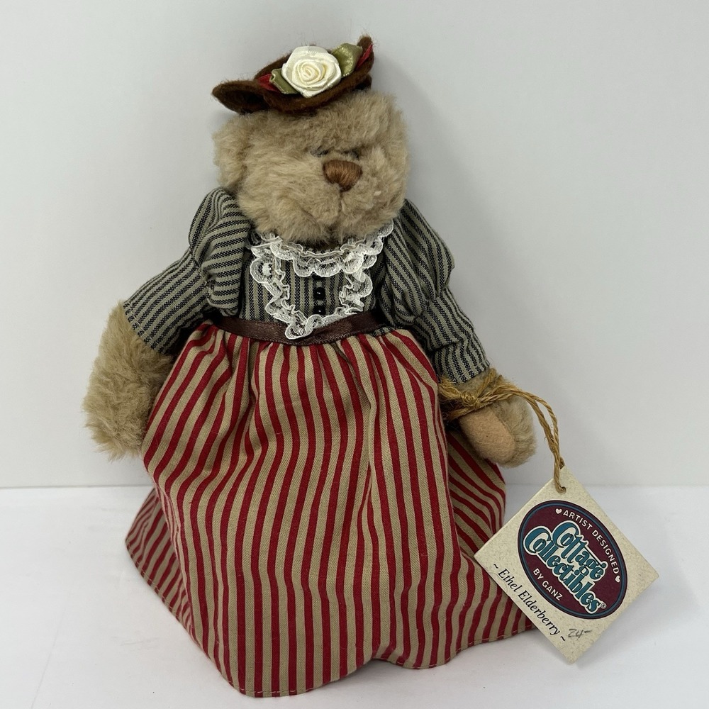 Vintage Ganz Cottage Collectibles Bear Ethel Elderberry 1998 Plush Teddy‎ Bear